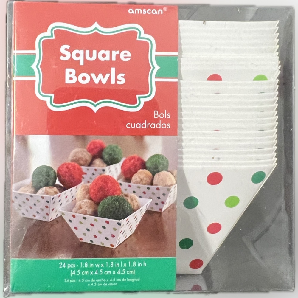 🔴New Mini Treat Cups Paper Christmas Holiday Poka Dot 24 Pcs Christmas Winter